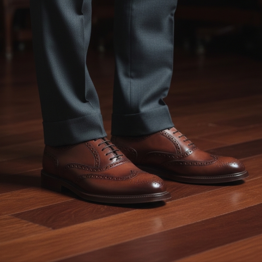 Classic Brown Brogue Men's Shoes